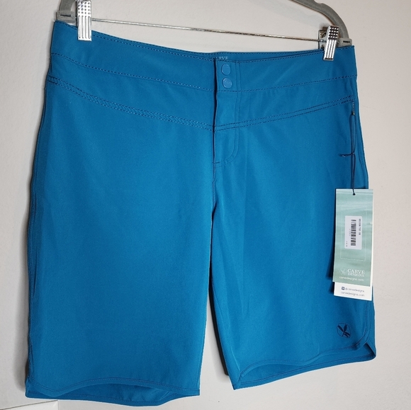 NWT Carve Designs Blue 9" Hybrid Shorts Land to Sea women's size 8 - Picture 1 of 16
